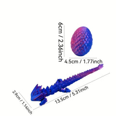 Mini Dragon & Egg Set with Articulated Joints - Desktop Decor