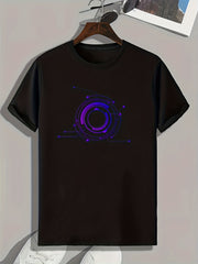 Pattern Print Men's Comfy Sports T-shirt Graphic Tee
