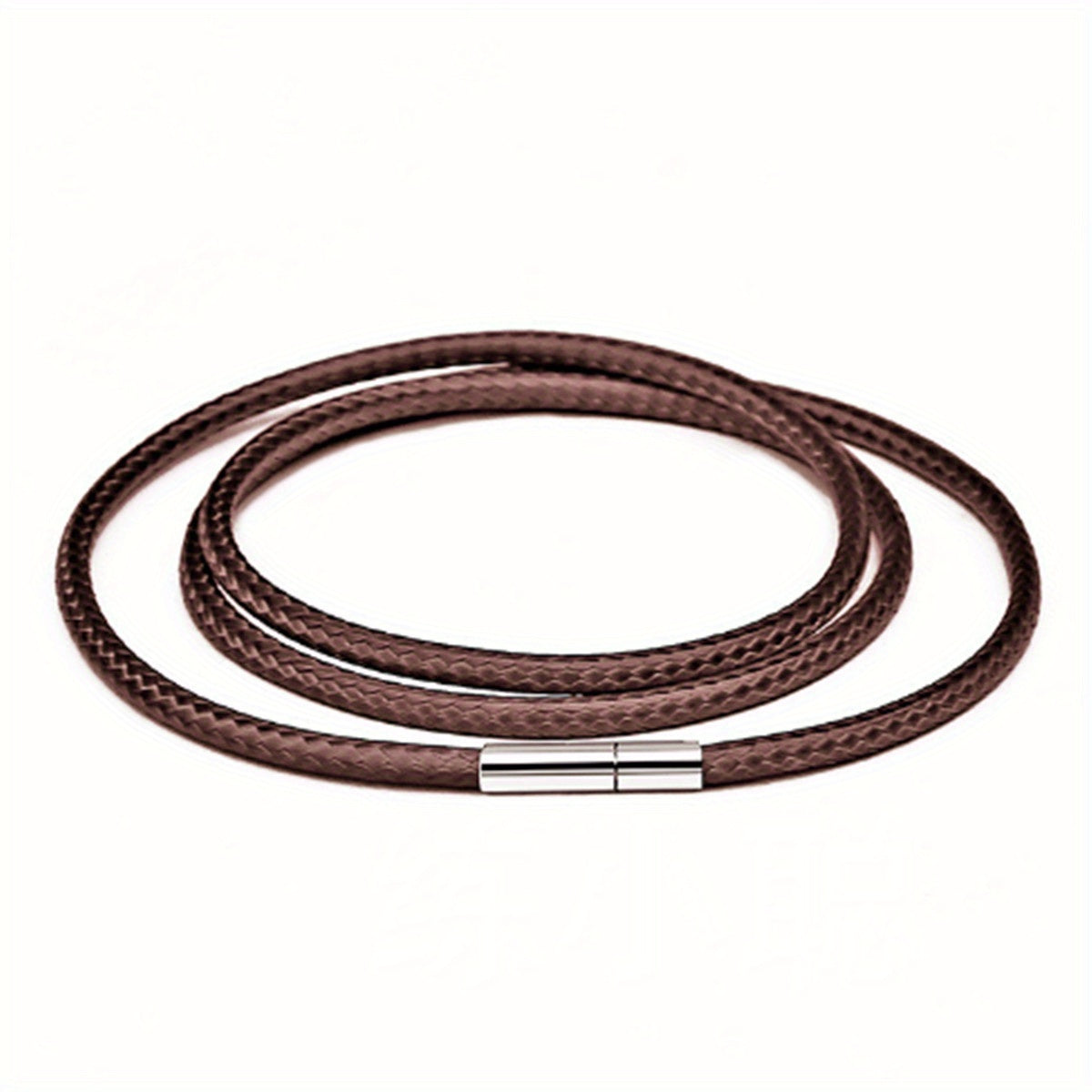 3mm Wax Leather Cord Choker Necklace Stainless Steel Clasp Thin 16 30 Mens