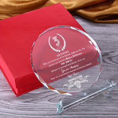 Transparent Trophy Awards With Case Personalized Engraved Medals 3.9in 4.7in