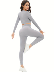 Yoga Workout Set Quick Drying Top & Stretch Leggings Women's Activewear
