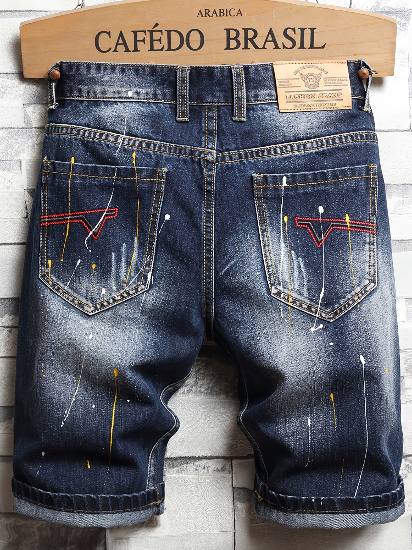 Men's Distressed Denim Shorts Casual Fit Ripped Jeans for Summer