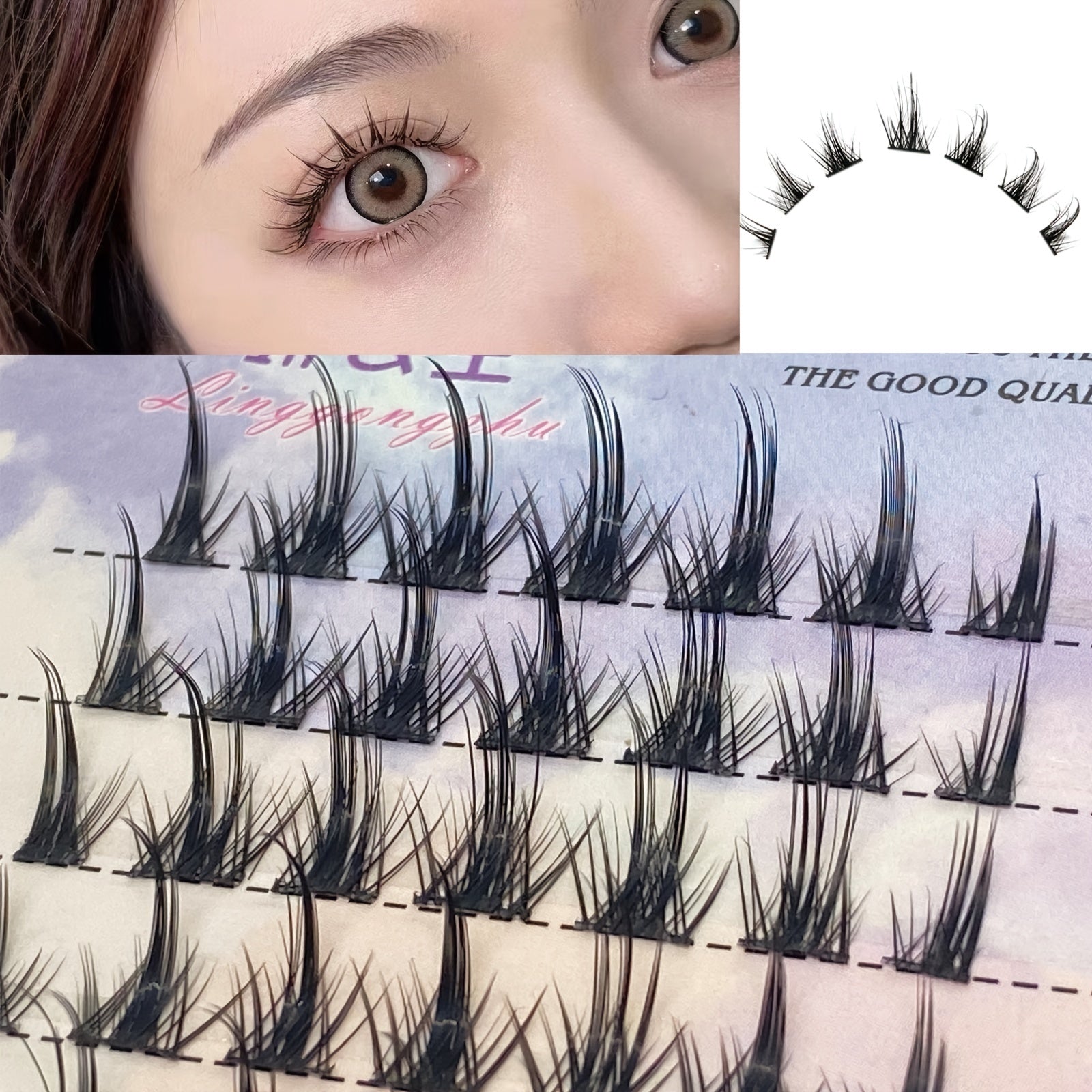 Natural Look 3D Cosplay False Eyelashes Reusable Cluster Extensions
