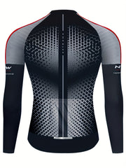 Geometric Pattern Men's Zip Up Cycling Jersey