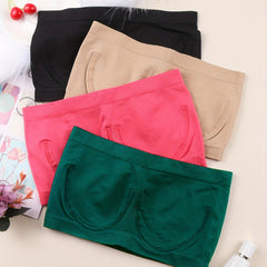 4pcs Seamless Bandeau Bras High Elastic Strapless Everyday Bra