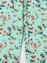 Girls Flower Print Suspender Romper Summer Beach Jumpsuit