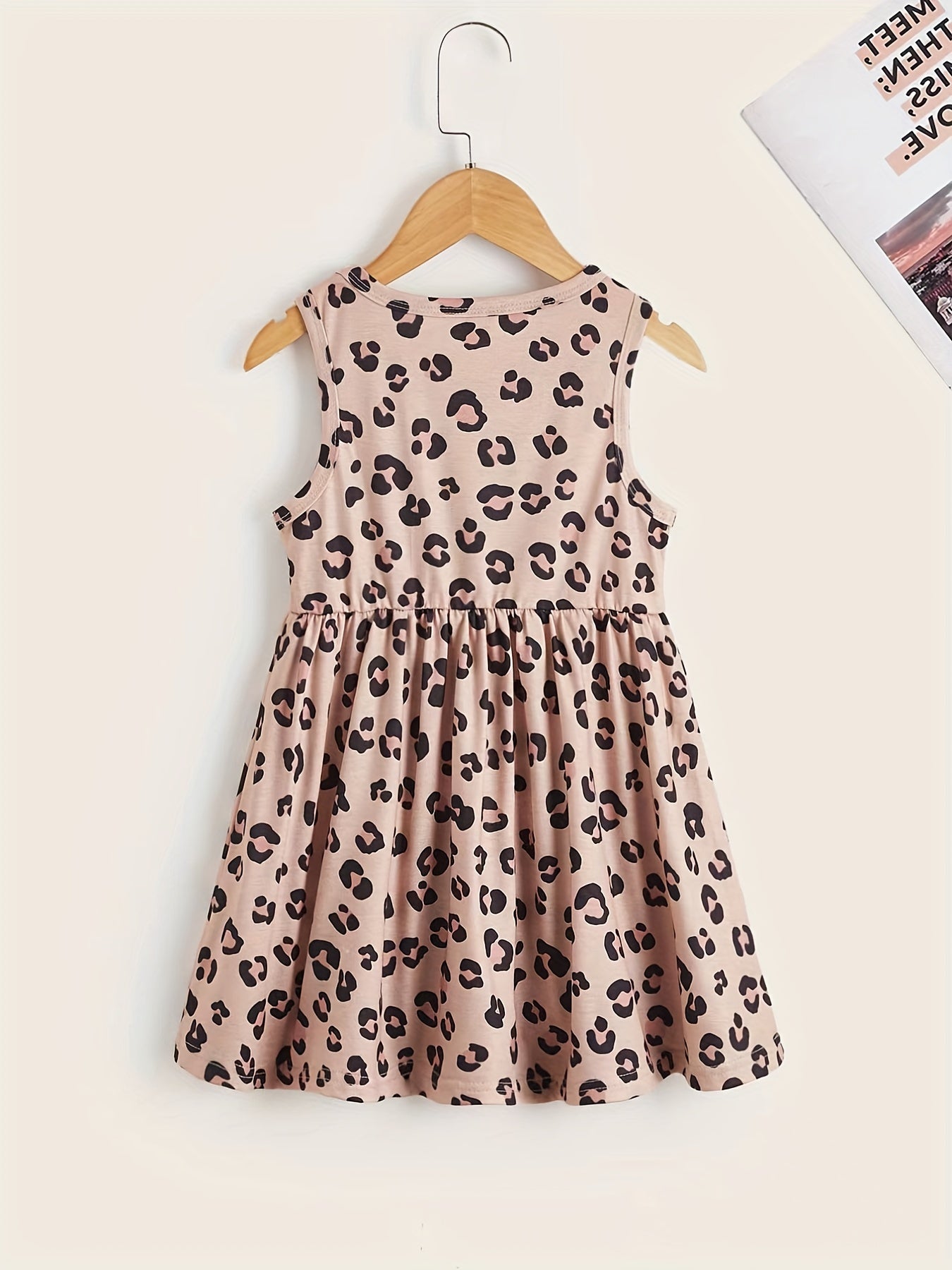 Toddler Girls Leopard Graphic Dress For Party Kids Summer Clothes