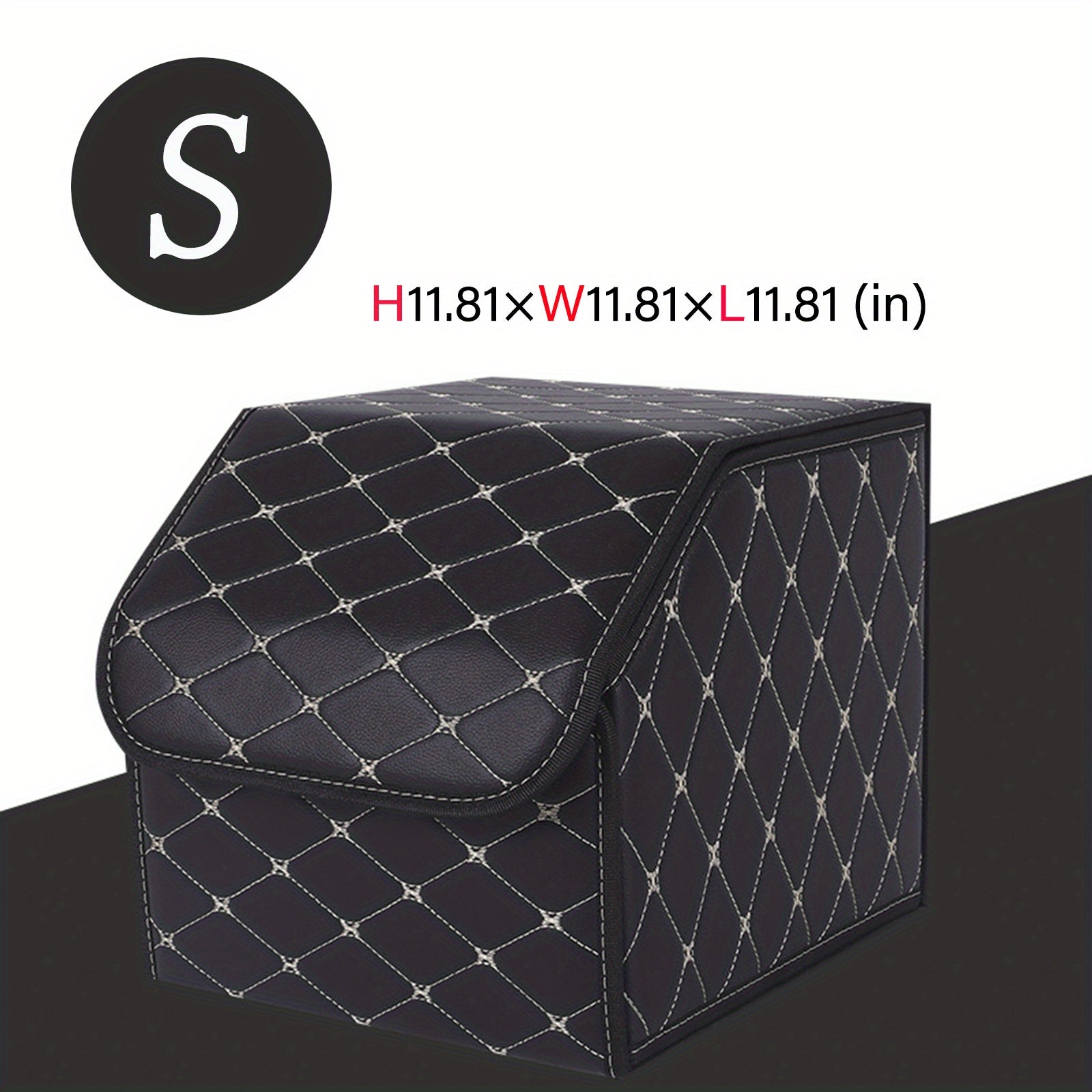 Car Trunk PU Leather Storage Box Foldable & Removable