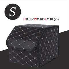 Car Trunk PU Leather Storage Box Foldable & Removable