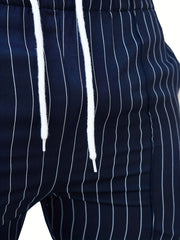 Men's Casual Loose Striped Pants for All Seasons
