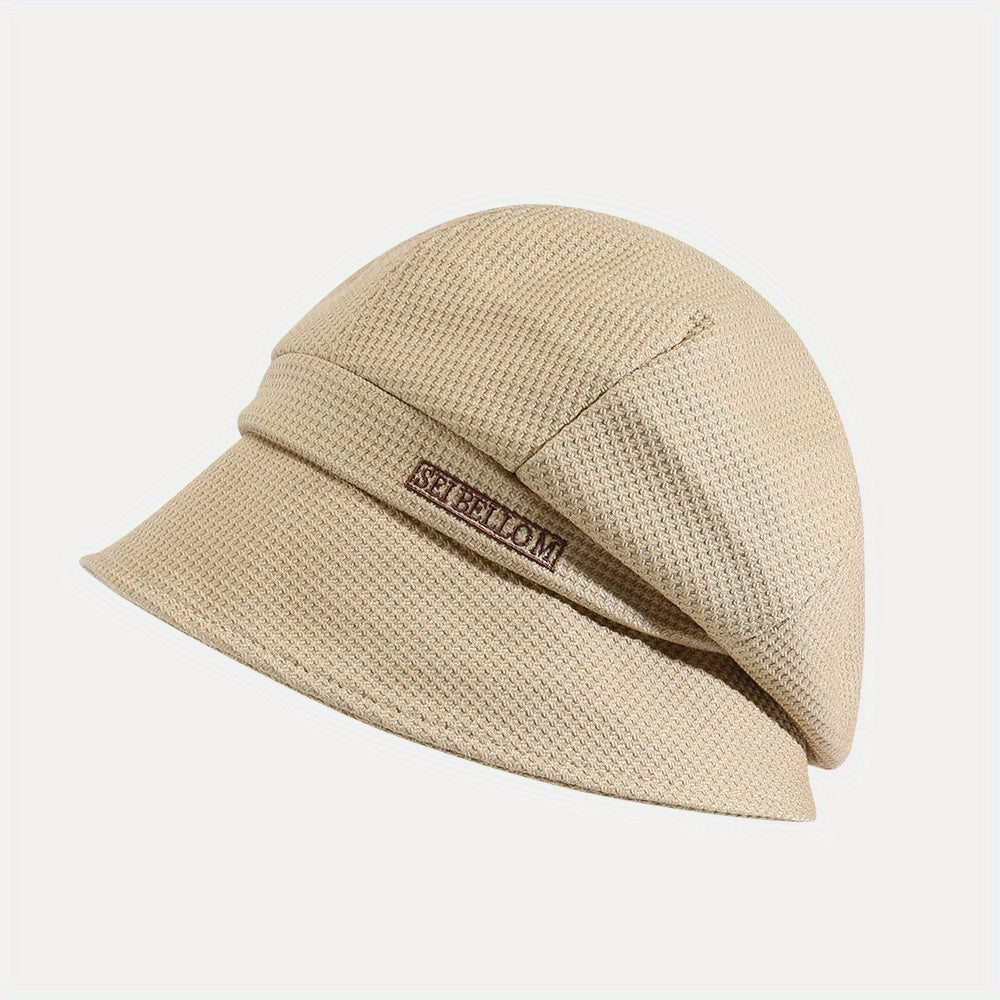 Letter Embroidery Bucket Hat Vintage Beret Lightweight Fisherman Cap