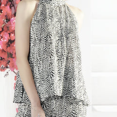 Summer Halter Neck Top Sleeveless All Over Printed Casual