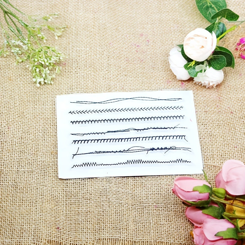 1pc Curved Line DIY Silicone Transparent Stamp