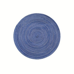Round Braided Placemats Set Of 5 Table Mats Woven Non Slip Place Mats
