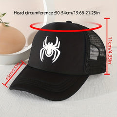 Kids Mesh Sunshade Baseball Cap Spider Embroidery