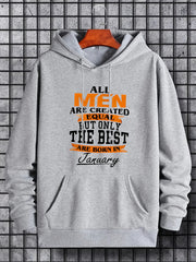 Men's January Print Hoodie Casual Slightly Stretch