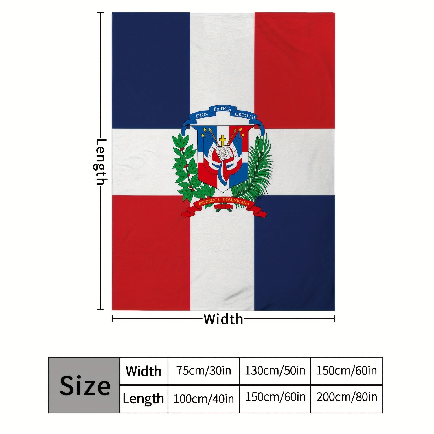 Dominican Flag Pattern Blanket Soft Plush Blanket for Sofa Bed Couch