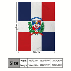 Dominican Flag Pattern Blanket Soft Plush Blanket for Sofa Bed Couch