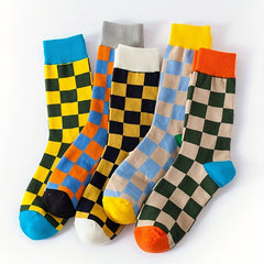 5 Pairs Retro Style Cotton Stockings For Women And Men