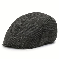 Retro Plaid Warm Cap for Men and Women