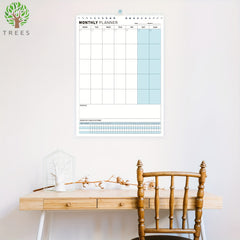 Trees Wall Calendar Planner Undated Spiral Note Pad For Home Office School