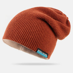 Winter Soft Beanie Hat Solid Warm Double Sided Wearable Unisex