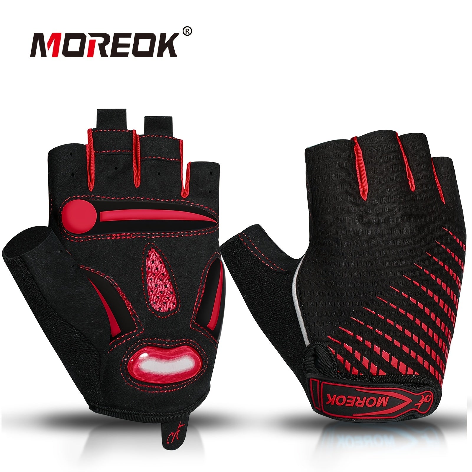 Liquid Gel Pad Cycling Gloves Red 5MM 0 19in for Men Women