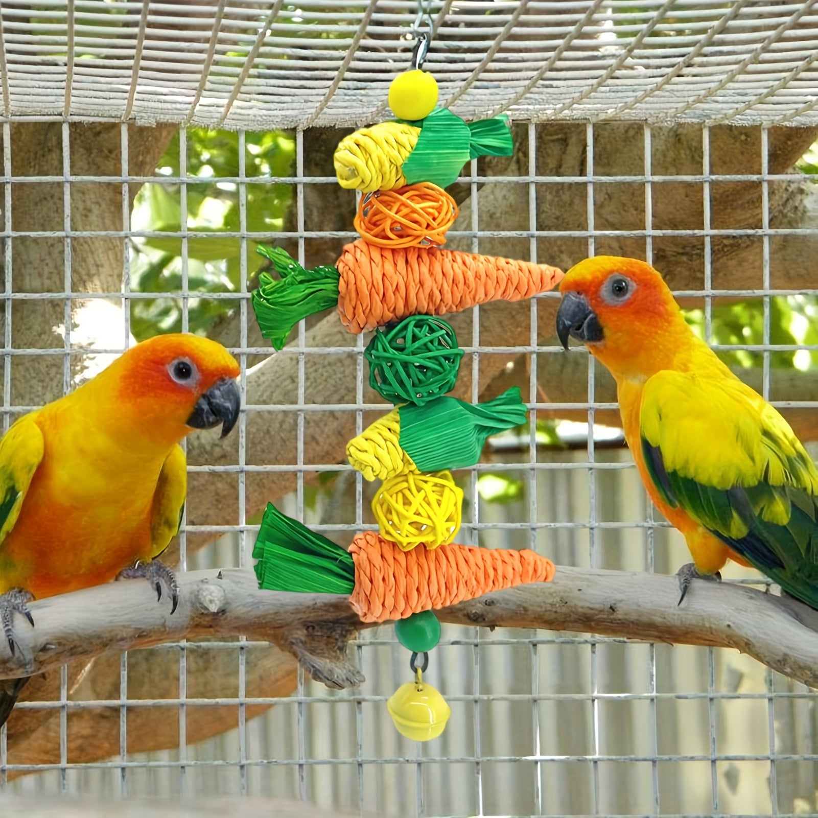 Bird Foraging Toy Cockatiel Parakeet Chewing Hanging Bird Cage Accessories