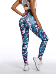 Camo Print High Waist Tummy Control Fitness Pants