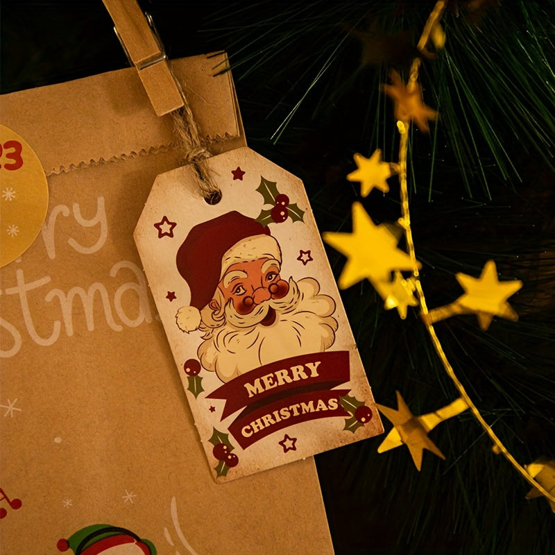 50pcs Christmas Gift Labels Cards with Hemp Rope - Tree Decoration