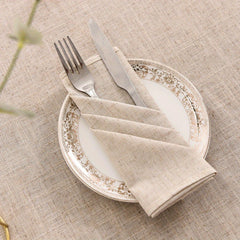6pcs Beige Linen Napkins for Restaurant and Hotel Decor