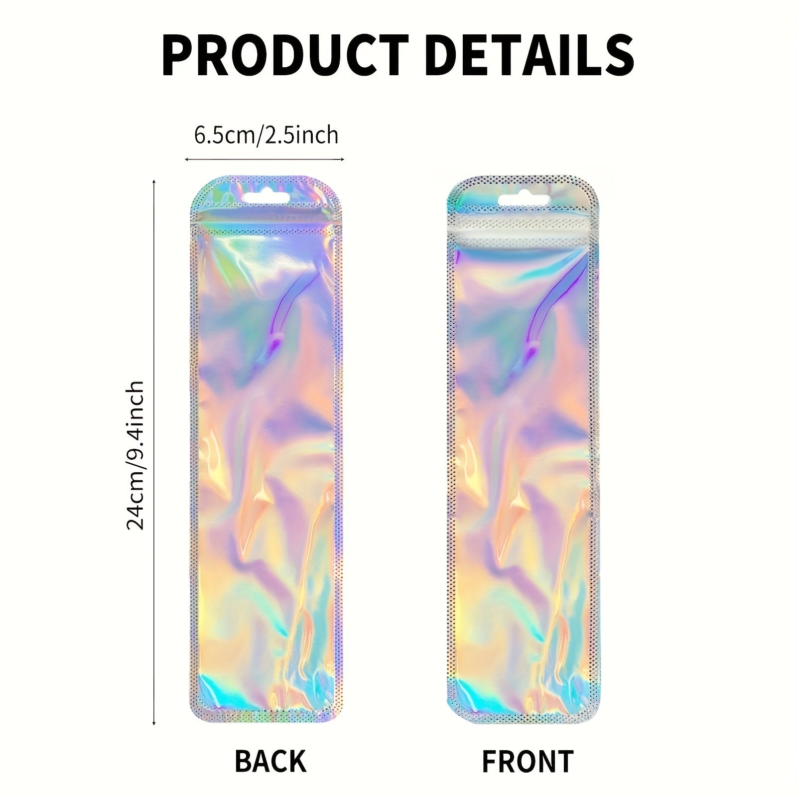Colorful Laser Packaging Bags for Pens Makeup Brushes Jewelry Lip Gloss Candy