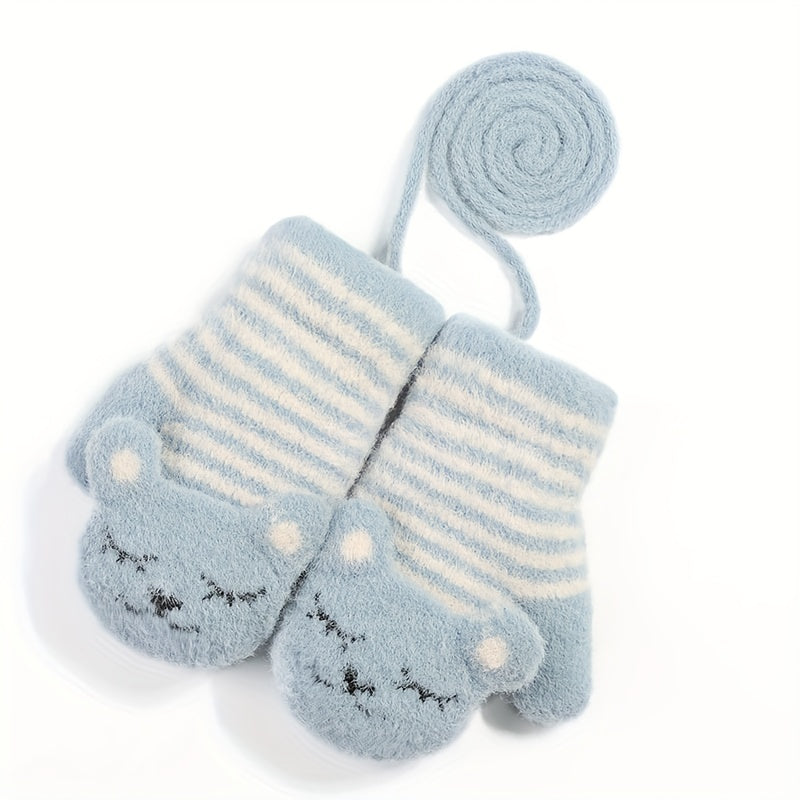 Kids Winter Knit Gloves Boys Girls Christmas Holiday Warm Gloves