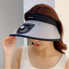 Striped PVC Sun Hat Wide Brim Visor Outdoor UV Protection Travel Beach Hat