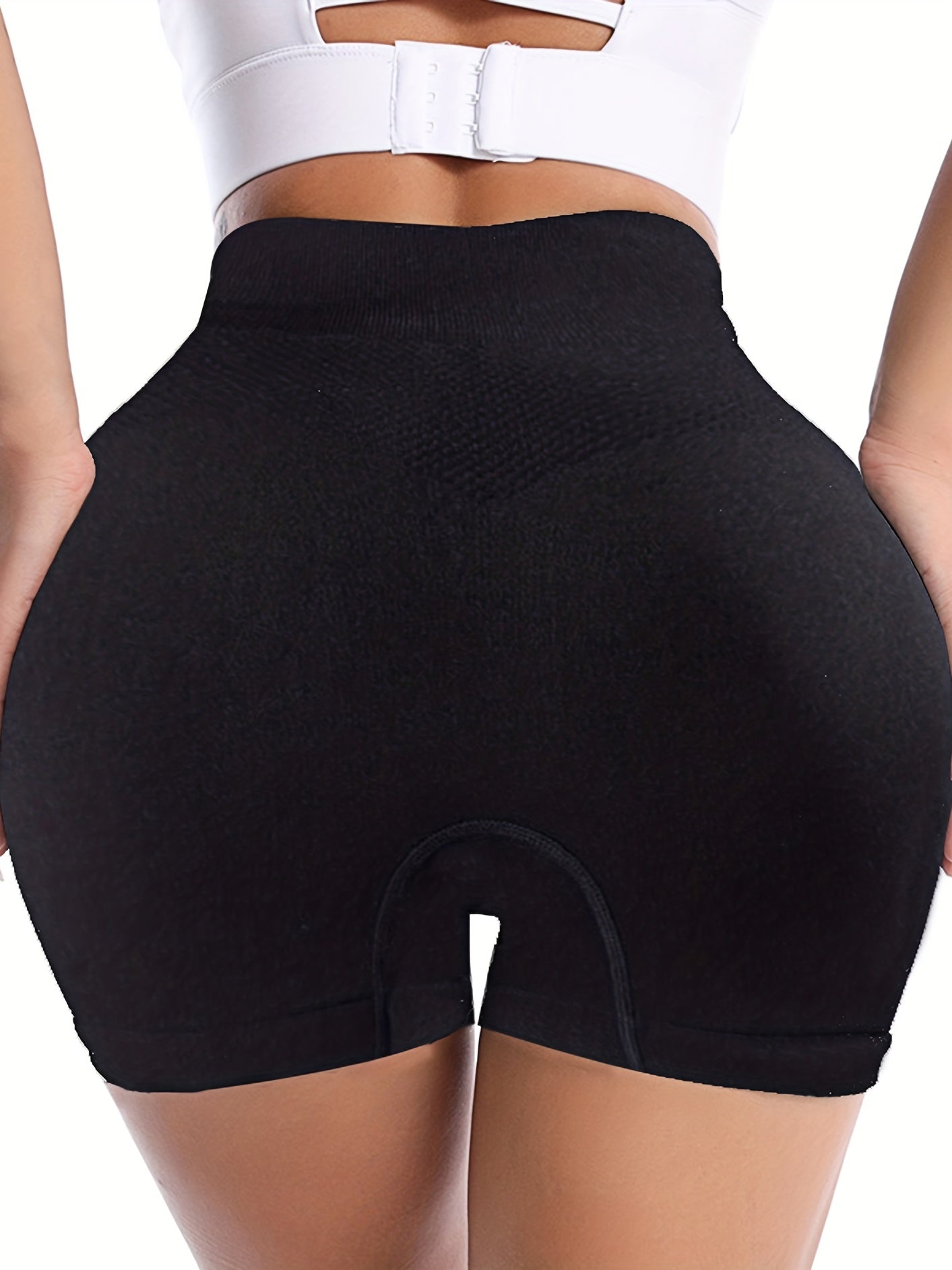 High Rise Seamless Fitness Shorts Solid Stretchy Biker Shorts