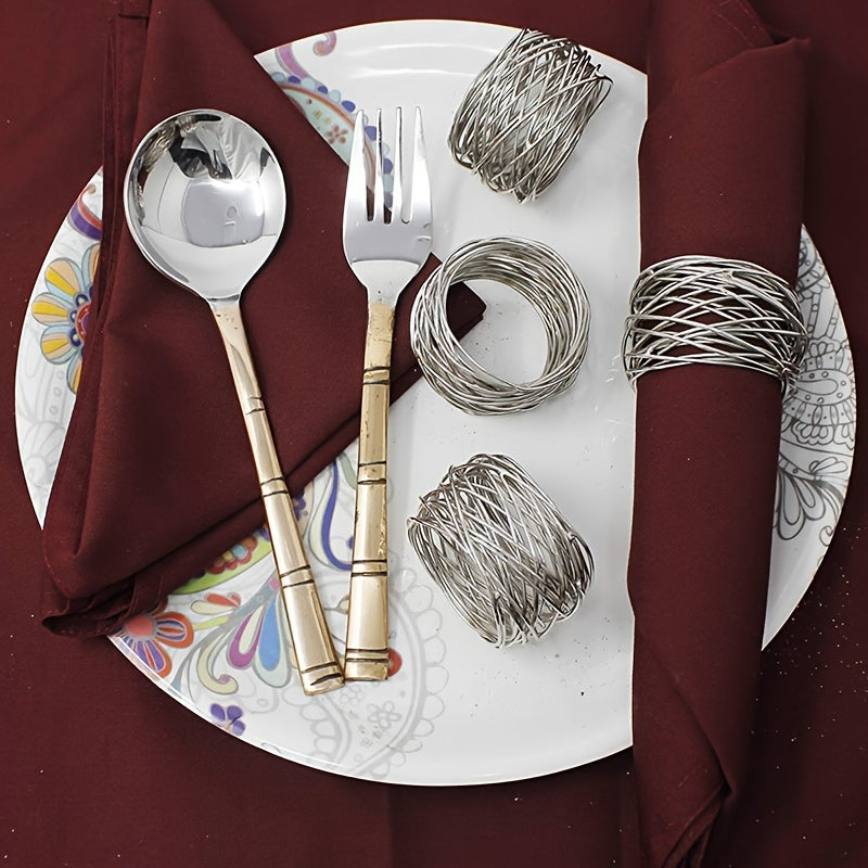 Napkin Ring Mesh Holder Set Of 2pcs For Party Dining Table Decoration