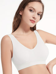 2pcs Wireless Sports Bras Breathable Tank Bra Women's Lingerie