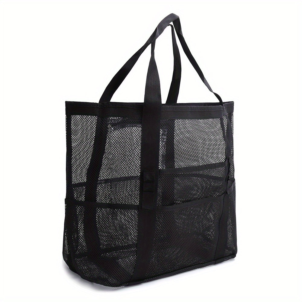 Large Capacity Mesh Shoulder Beach Bag for Travel