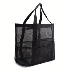 Large Capacity Mesh Shoulder Beach Bag for Travel