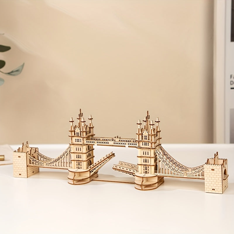 3D Wooden Tower Bridge Puzzle London Landmark Model Educational Toy