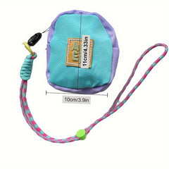 Canvas Coin Purse Keychain Lipstick Storage Bag with Rope