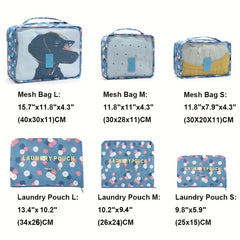 6pcs Lightweight Packing Cubes Set for Suitcase Clothing Underwear Shoes Storage