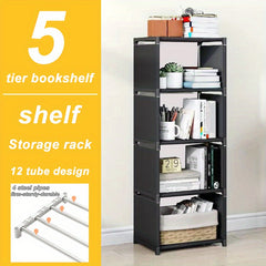 5-6 Layer Bookshelves Storage Racks in Bedroom & Living Room
