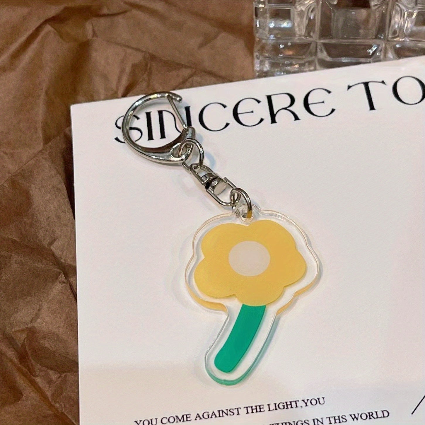Acrylic Keychain For Girls Double Sided Transparent Student Bag Accessories
