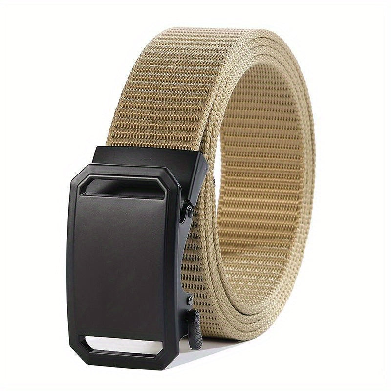Men's Nylon Belt Alloy Outdoor Automatic Plate Buckle Belt