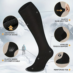 3 Pairs Warm Cotton Knee High Socks for Hiking
