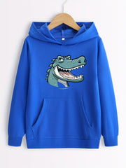 Animal Print Boys Casual Pullover Hoodie Long Sleeve Sweatshirt