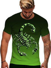 Men's 3D Scorpion Graphic T-shirt Active Stretch Novel Tee