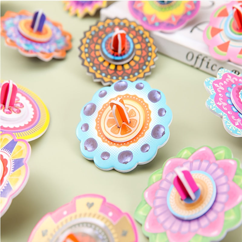 30pcs 3D Paper Spinning Top Puzzle DIY Toy for Kids Party Gift