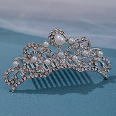 Girl's Rhinestone Crown Hair Comb - Princess Decorative Hair Accessory